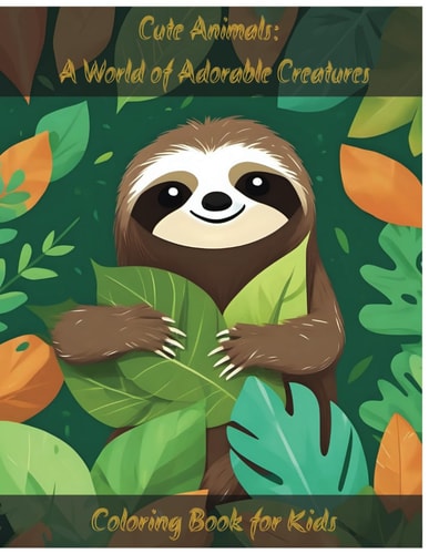 Cute Animals Fun And Easy Coloring Book in Cute Style With Dog, Cat, Sloth, Koala, Llama, Bear And Many More for Boys Girls Kids Ages 4-8