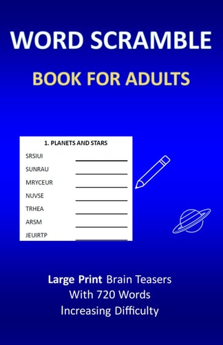 Word Scramble Book for Adults Large Print Brain Teasers With 720 Words