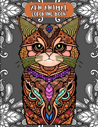 Zen Animal Coloring Book Zentangle Animal Coloring Book