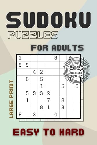 Sudoku Large Print Puzzles for Adults with Solutions Easy to Hard Sudoku Puzzle Book for Seniors and Teens