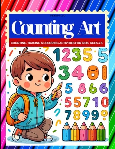 Counting Art Counting, Tracing & Coloring Activity Book for Kids Ages 3-5