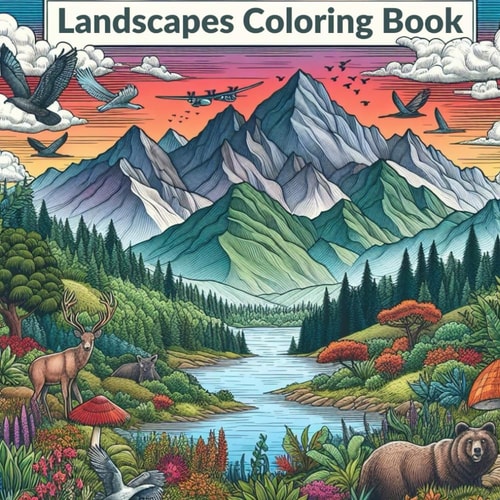 Landscapes Coloring Book A Coloring Book of Landscapes and Wildlife