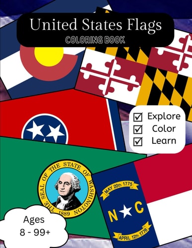 United States Flags Coloring Book Flags of Each State