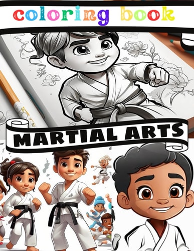 Martial Arts Coloring Taekwondo-Kung Fu-Judo-karate