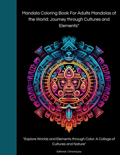 Mandala Coloring Book For Adults Mandalas of the World Journey Through Cultures and Elements" "Explore Worlds and Elements Through Color: A Collage of Cultures and Nature"