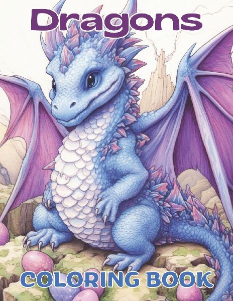 Dragons Coloring Book for all ages, embark on a charming, creative and artistic journey.