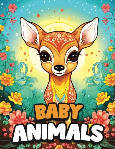Mandala Baby Animals Coloring Book for Kids with Cute Baby Animals in Mandala Style