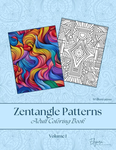 Zentangle Patterns - Adult Coloring Book - Volume 1
