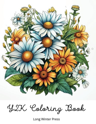 Y2K Coloring Book Aesthetic 2000s Coloring Pages Including Girly Groove Floral Patterns, Techonology Development Mandalas and Some Fashion Designs