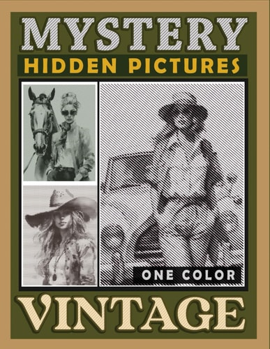 Mystery Dots Lines Spirals Hidden Pictures Vintage Nostalgize Timeless Beauty with this One Color Coloring Book, Great for Relaxation and Stress Relief