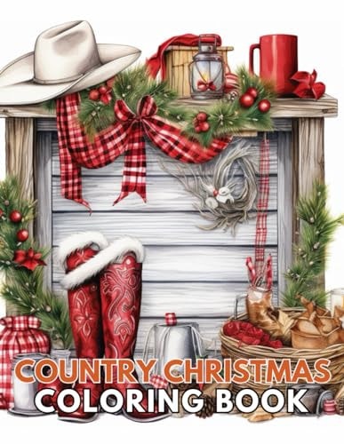 Country Christmas Coloring Book High Quality +100 Beautiful Designs for All Fans