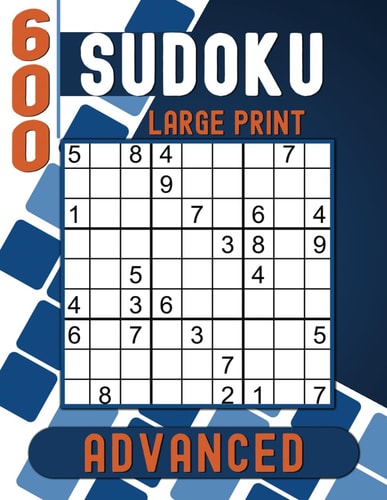Sudoku Large Print Books for Adults Advanced 600 Sudoku Puzzles with Solutions to Train Your Brain.