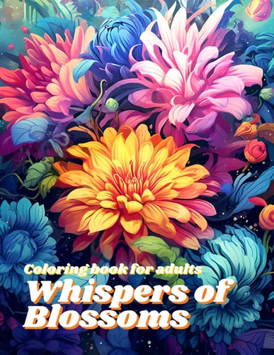 Whispers Of Blossoms Coloring Book for Adults: 55 Botanical Illustrations for Stress Relieve and Mindfulness. Flower Desings, Patterns, Bouquets, Meadows and Much More