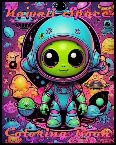 Kawaii Space Coloring Book