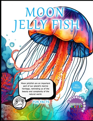 Moon Jelly Fish Educational Coloring Book