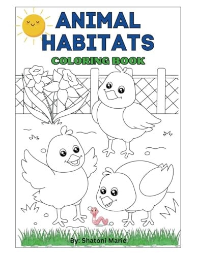 Animal Habitat Coloring Book for Kids Jumbo Pictures to Color for All Ages