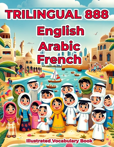 Trilingual 888 English Arabic French Illustrated Vocabulary Book Colorful Edition