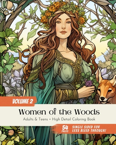 Women of the Woods Vol2 Adult and Teen High Detail Coloring Book Paperback