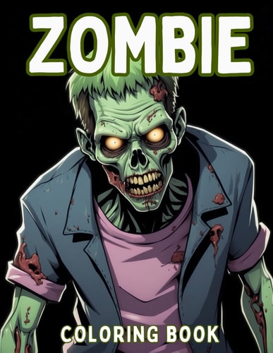 ZOMBIE COLORING BOOK Black Background Trippy and Creepy Horror Coloring Pages for Adults And... Teens