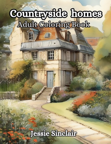 Countryside Homes A Coloring Book For Adults With Incredible And Nostalgic Houses And Residential Gardens