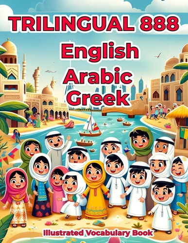 Trilingual 888 English Arabic Greek Illustrated Vocabulary Book Colorful Edition