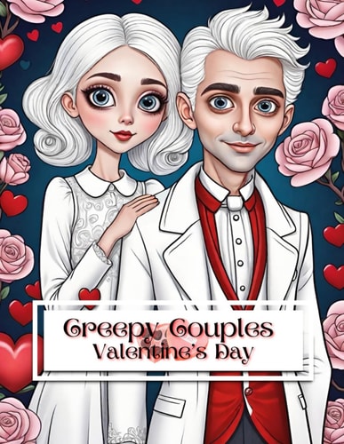 Creepy Couples Valentine's Day Coloring Book Featuring Over 80 Illustrations of Cute-Yet-Creepy Couples For Your Coloring Enjoyment