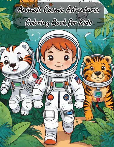 Animals Cosmic Adventures Coloring Book Explore Space with 15 Captivating Coloring Pages Featuring Adorable Astronaut Animals. an Educational and Fun Coloring Book for Kids Ages 3 and Up.