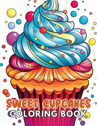 Sweet Cupcakes Coloring Book Stress Relief, Relaxation, and Creativity Coloring Pages for All Fans