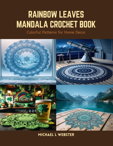 Rainbow Leaves Mandala Crochet Book Colorful Patterns for Home Decor