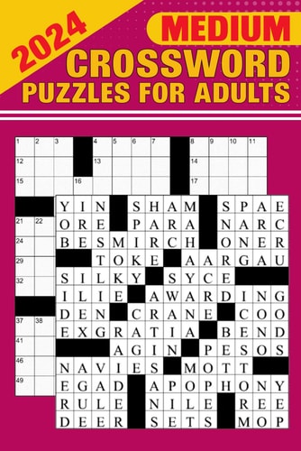 2024 Medium Crossword Puzzles for Adults Large Print Puzzles for Adults with Solutions, Test Your Brain Power