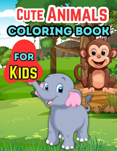 Cute Animals Coloring Book For Kids With 50 Animal Designs