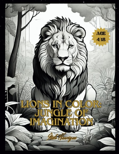 Lions in Color Jungle of Imagination