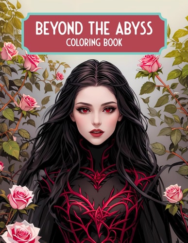 Beyond the Abyss Coloring Book Gothic Themed Dark Fantasy Line Art Illustration, Coloring Book for Adults and Teens Featuring Demons, Vampires, Mythical Creatures and More