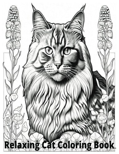 Relaxing Cat Coloring Book Whiskers & Watercolors: Explore Tranquil Feline Designs in Vivid Hues!