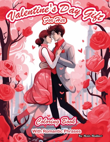Valentine's Day Gift for Her Coloring Book With Romantic Phrases