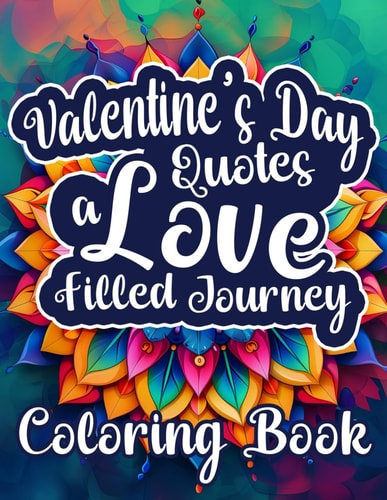 Valentine's Day Quotes A Love Filled Journey Coloring Book: Colorful Expressions of Romance and Affection - Relaxing Mandala and Quote to Color - Couple Gift Idea