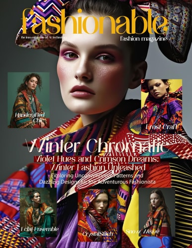Fashionable Magazine Winter Chromatic - Violet Hues and Crimson Dreams - Winter Fashion Unleashed.: Exploring Unconventional Patterns and Dazzling Designs for the Adventurous Fashionista.