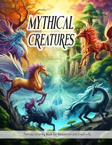 Mythical Creatures Coloring Book for Teens and Adults Filled with Unicorns, Dragons, Goblins, Medusa, and More for Relaxation and Creativity