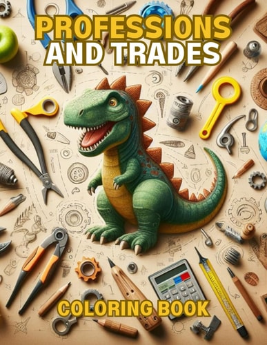 Professions and Trades, Coloring Book Join the Dinosaurs with 125 Coloring Pages for Children Ages 4-12