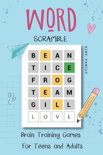 Word Scramble Brain Training Games for Teens and Adults Activity Puzzle Book for Teens Ages 12-18