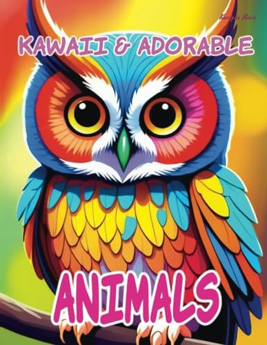 Kawaii & Adorable Animals Coloring Book for Kids Teens and Adults