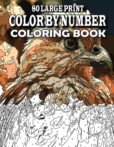80 Large Print Color By Number Coloring Book Large Print Color by Number Book with Birds, Flowers, Animals, Butterfly and More (color by Number for Adults)