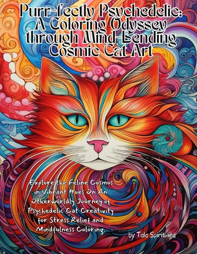 Purr-fectly Psychedelic A Coloring Odyssey Through Mind-Bending Cosmic Cat Art: Explore the Feline Cosmos in Vibrant Hues On An Otherworldly Journey of Psychedelic Cat Creativity for Stress Relief and Mindfulness Coloring.