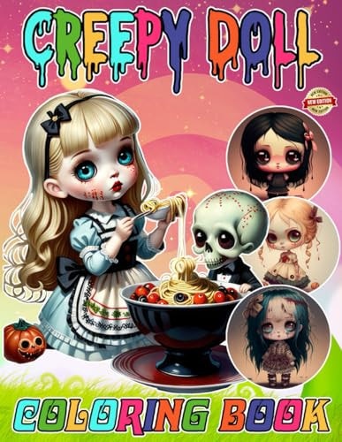 Creepy Doll Coloring Book Horror & Scary Chibi Coloring Book for Teens & Adults, Stress Relief and Relaxation