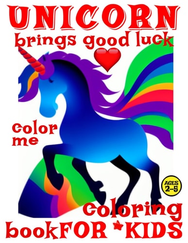 Unicorn Brings Good Luck Coloring Book for Kids - Color Me 50 ILLUSTRATED PAGES OF A CREATIVE BOOKLET AS AN EDUCATIONAL TOOL IN EARLY LEARNING FOR CHILDREN AGES 2-5 Art for Girls and Boys