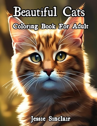 Beautiful Cats Coloring Book For Adult