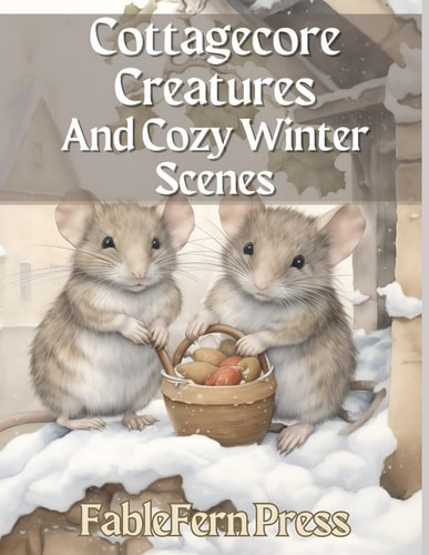 Cottagecore Creatures and Cozy Winter Scenes A Poem for the Winter Solstice with Images from the Cottagecore Creatures Collection