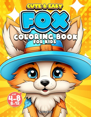 Fox Coloring Book for Kids 50 Illustrations of Cute and Easy Foxes Coloring Pages Designs for Children, Boys, and Girls Ages 4-8, 8-12