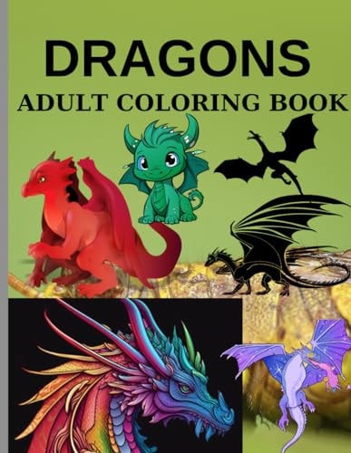 Dragons Adult Coloring Book Pages 60 ( Sheets 30 ).
