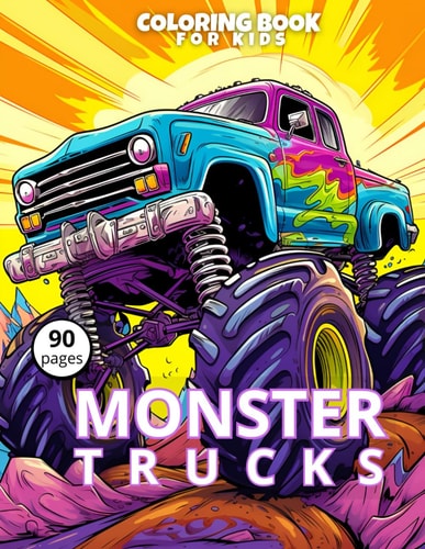 Monster Trucks Coloring Book for Kids